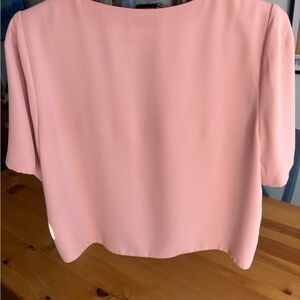 Aritzia Babaton Womens Randy V Neck Cropped Blouse Short Sleeve Top